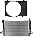 2-Piece Kit Radiator, 4.9L Engine, Aluminum Core, Plastic Tank, Includes (1) Fan Shroud and (1) Radiator