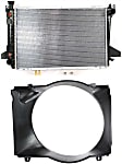 2-Piece Kit Radiator, 5.0L/5.8L Engines, Aluminum Core, Plastic Tank, Includes (1) Fan Shroud and (1) Radiator