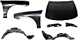 2001 Acura Integra - 7-Piece Kit Factory Style Hood, Steel, Primed,  Includes (2) Fender, (2) Fender Liner, (1) Hood, and (2) Hood Hinge