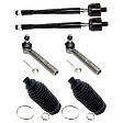 6-Piece Kit Front, Driver and Passenger Side Suspension Kit, Includes (2) Steering Rack Boot and (4) Tie Rod End