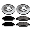 2011 Chevrolet Silverado 1500 - 4-Piece Kit Front Brake Disc and Pad Kit, Plain Surface, 6 Lugs, 329.95 mm, Ceramic, 4.8L 8Cyl, Pro-Line Series  Includes (2) Brake Disc and (1) Brake Pad Set