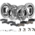 2007 GMC Sierra 3500 HD - 4-Wheel Set Front and Rear Brake Disc and Pad Kit, Plain Surface, 8 Lugs, Front-324.61 mm/Rear-329.95 mm, Ceramic, GMT 900 Series, For Models With Single Rear Wheels, For Models With 9900 Lbs. Gross Vehicle Weight, 6.6L 8Cyl