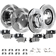 8-Piece Kit Front and Rear Brake Disc and Pad Kit, Plain Surface, 5 Lugs, Ceramic, Pro-Line Series, Includes (4) Brake Disc and (2) Brake Pad Set