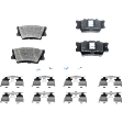 8-Piece Kit Front and Rear Brake Disc and Pad Kit, Plain Surface, 5 Lugs, Ceramic, Pro-Line Series, Includes (4) Brake Disc and (2) Brake Pad Set