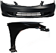 2-Piece Kit, Front Primed Bumper Cover, Includes (1) Bumper Cover and (1) Fender