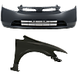 2-Piece Kit, Front Primed Bumper Cover, Includes (1) Bumper Cover and (1) Fender