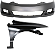2-Piece Kit, Front Primed Bumper Cover, Includes (1) Bumper Cover and (1) Fender