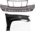 2-Piece Kit, Front Textured Bumper Cover, Includes (1) Bumper Cover and (1) Fender