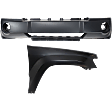 2-Piece Kit, Front Primed Bumper Cover, Includes (1) Bumper Cover and (1) Fender