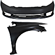 2-Piece Kit, Front Primed Bumper Cover, 2012-2015 Sedan / 2012-2013 Coupe, Includes (1) Bumper Cover and (1) Fender
