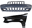 2-Piece Kit, Front Primed Bumper Cover, Includes (1) Bumper Cover and (1) Fender