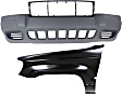 2-Piece Kit, Front Textured Bumper Cover, Includes (1) Bumper Cover and (1) Fender