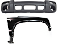 2-Piece Kit, Front Textured Bumper Cover, Includes (1) Bumper Cover and (1) Fender