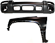 2-Piece Kit, Front Primed Bumper Cover, Includes (1) Bumper Cover and (1) Fender
