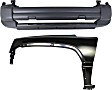 2006 Jeep Liberty - 2-Piece Kit Front Textured Bumper Cover, Sport Utility, Includes (1) Bumper Cover and (1) Fender