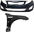 2-Piece Kit, Front Primed Bumper Cover, Includes (1) Bumper Cover and (1) Fender