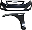 2-Piece Kit, Front Primed Bumper Cover, Includes (1) Bumper Cover and (1) Fender
