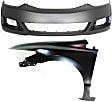 2-Piece Kit, Front Primed Bumper Cover, Includes (1) Bumper Cover and (1) Fender