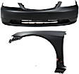 2-Piece Kit, Front Primed Bumper Cover, CAPA Certified, Includes (1) Bumper Cover and (1) Fender