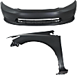 2-Piece Kit, Front Primed Bumper Cover, 2012-2015 Sedan / 2012-2013 Coupe, CAPA Certified, Includes (1) Bumper Cover and (1) Fender