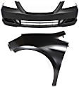 2007 Honda Odyssey - 2-Piece Kit Primed Bumper Cover, Includes (1) Bumper Cover and (1) Fender
