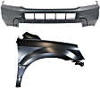 2003 Honda Pilot - 2-Piece Kit Front Primed Bumper Cover,  Includes (1) Bumper Cover and (1) Fender