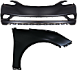 2-Piece Kit, Front Primed Bumper Cover, Includes (1) Bumper Cover and (1) Fender