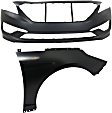 2016 Hyundai Sonata - 2-Piece Kit Front Primed Bumper Cover,  Includes (1) Bumper Cover and (1) Fender