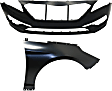 2-Piece Kit, Front Primed Bumper Cover, For Models With Standard Type Bumper, CAPA Certified, Includes (1) Bumper Cover and (1) Fender