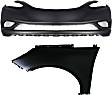 2-Piece Kit, Front Primed Bumper Cover, Includes (1) Bumper Cover and (1) Fender