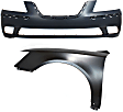 2-Piece Kit, Front Primed Bumper Cover, CAPA Certified, Includes (1) Bumper Cover and (1) Fender