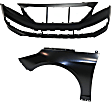 2-Piece Kit, Front Primed Bumper Cover, For Models With Sport Type Bumper, CAPA Certified, Includes (1) Bumper Cover and (1) Fender