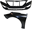 2-Piece Kit, Front Primed Bumper Cover, For Models With Standard Type Bumper, CAPA Certified, Includes (1) Bumper Cover and (1) Fender