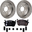 2-Wheel Set Rear Brake Disc and Pad Kit, Cross-drilled and Slotted 6 Lugs 342.2 mm Ceramic Pro-Line Series, Includes (2) Disc and (1) Pad Set