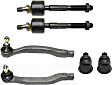 6-Piece Kit Front, Driver and Passenger Side Suspension Kit, Includes (4) Tie Rod End and (2) Ball Joint