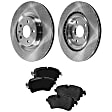 2018-2020 Audi Q5 - 2-Wheel Set Rear Brake Disc and Pad Kit, Plain Surface 5 Lugs 329.95 mm Organic Pro-Line Series, Includes (1) Brake Pad Set and (2) Brake Disc
