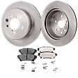 2-Wheel Set Rear Brake Disc and Pad Kit, Plain Surface 5 Lugs 310.13 mm Ceramic Pro-Line Series, Includes (2) Brake Disc and (1) Brake Pad Set