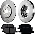 2-Wheel Set Front Brake Disc and Pad Kit, Plain Surface 5 Lugs 299.97 mm Ceramic Pro-Line Series, Includes (2) Disc and (1) Pad Set
