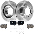 2-Wheel Set Front Brake Disc and Pad Kit, Plain Surface 6 Lugs 318.77 mm Ceramic Pro-Line Series, Includes (1) Brake Pad Set and (2) Brake Disc