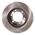2-Wheel Set Front Brake Disc and Pad Kit, Plain Surface 6 Lugs 318.77 mm Ceramic Pro-Line Series, Includes (1) Brake Pad Set and (2) Brake Disc