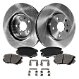 2017 GMC Terrain Denali - 2-Wheel Set Front Brake Disc and Pad Kit, Plain Surface, 5 Lugs, 321.06 mm, Ceramic, 2.4L 4Cyl, Pro-Line Series  Includes (2) Disc and (1) Pad Set