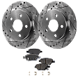 2005-2008 Chevrolet Cobalt - 2-Wheel Set Rear Brake Disc and Pad Kit, Cross-drilled and Slotted 270 mm Ceramic Pro-Line Series, Includes (1) Brake Pad Set and (2) Brake Disc