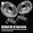 2015 Kia Forte - 4-Piece Kit Rear Brake Disc and Pad Kit, Cross-drilled and Slotted, Organic, 1.8L 4Cyl, Pro-Line Series  Includes (2) Brake Disc and (1) Brake Pad Set
