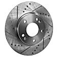 2014-2016 Kia Forte5 - 2-Wheel Set Front Brake Disc and Pad Kit, Cross-drilled and Slotted 280 mm Ceramic Pro-Line Series, Includes (1) Brake Pad Set and (2) Brake Disc