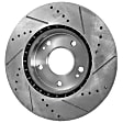 2014-2016 Kia Forte5 - 2-Wheel Set Front Brake Disc and Pad Kit, Cross-drilled and Slotted 280 mm Ceramic Pro-Line Series, Includes (1) Brake Pad Set and (2) Brake Disc