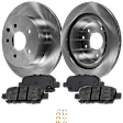 2013 Nissan Rogue - 2-Wheel Set Rear Brake Disc and Pad Kit, Plain Surface, 5 Lugs, 291.85 mm, Ceramic, engdesig: QR25DE, Naturally Aspirated, GAS, Nissan Engine, 2.5L 4Cyl, Pro-Line Series Includes (2) Disc and (1) Pad Set