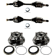 4-Piece Kit Front Axle Assembly - New 4-Piece Kit, Includes (2) Wheel Hub and (2) Axle Assembly