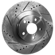 2-Wheel Set Front Brake Disc and Pad Kit, Cross-drilled and Slotted 293.4 mm, Includes (2) Brake Disc and (1) Brake Pad Set