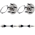 4-Piece Kit Front, Driver and Passenger Side Axle Assembly - New 4-Piece Kit 4WD, Includes (2) Axle Assembly and (2) Wheel Hub