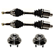 4-Piece Kit Front, Driver and Passenger Side Axle Assembly - New 4-Piece Kit, Includes (2) Axle Assembly and (2) Wheel Hub